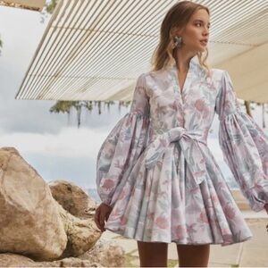 No Pise La Grama Carta Y Letra Floral Mini Dress jardin tropical blanco Size 2